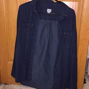 Dark denim button down